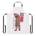 Daimyo-themed apron featuring anime-style illustrations and Japanese cultural elements