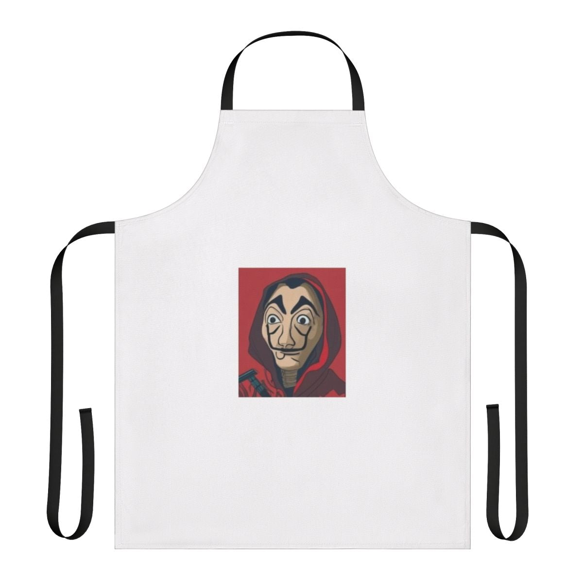 Dali-inspired apron with Money Heist/La Casa de Papel design