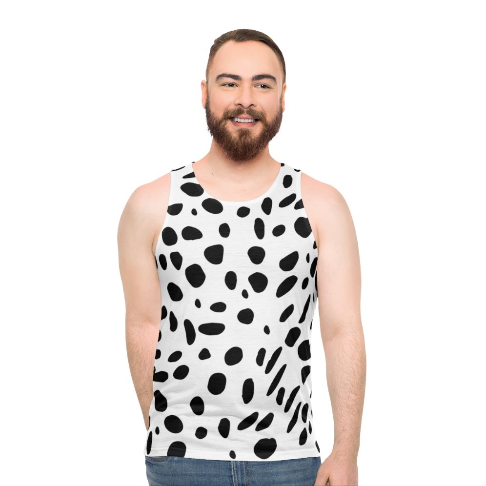 Dalmatian animal print pattern unisex tank top