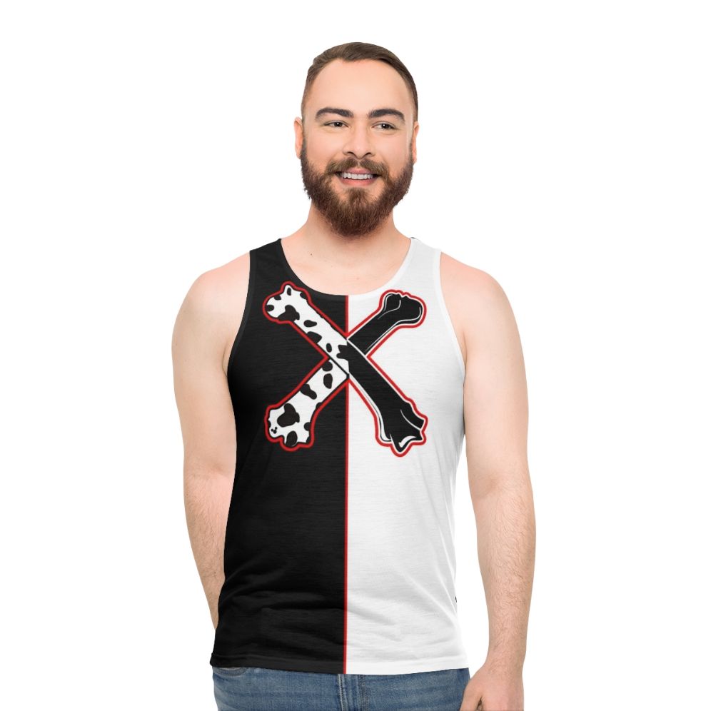 Dalmatian cross bones unisex tank top