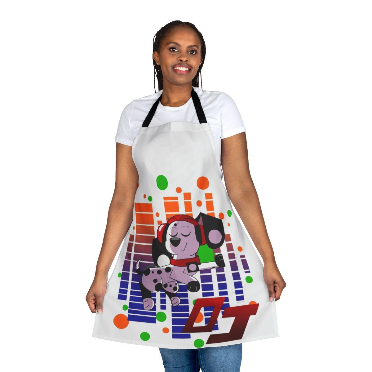 Dalmatian print apron with 101 Dalmatians-inspired design