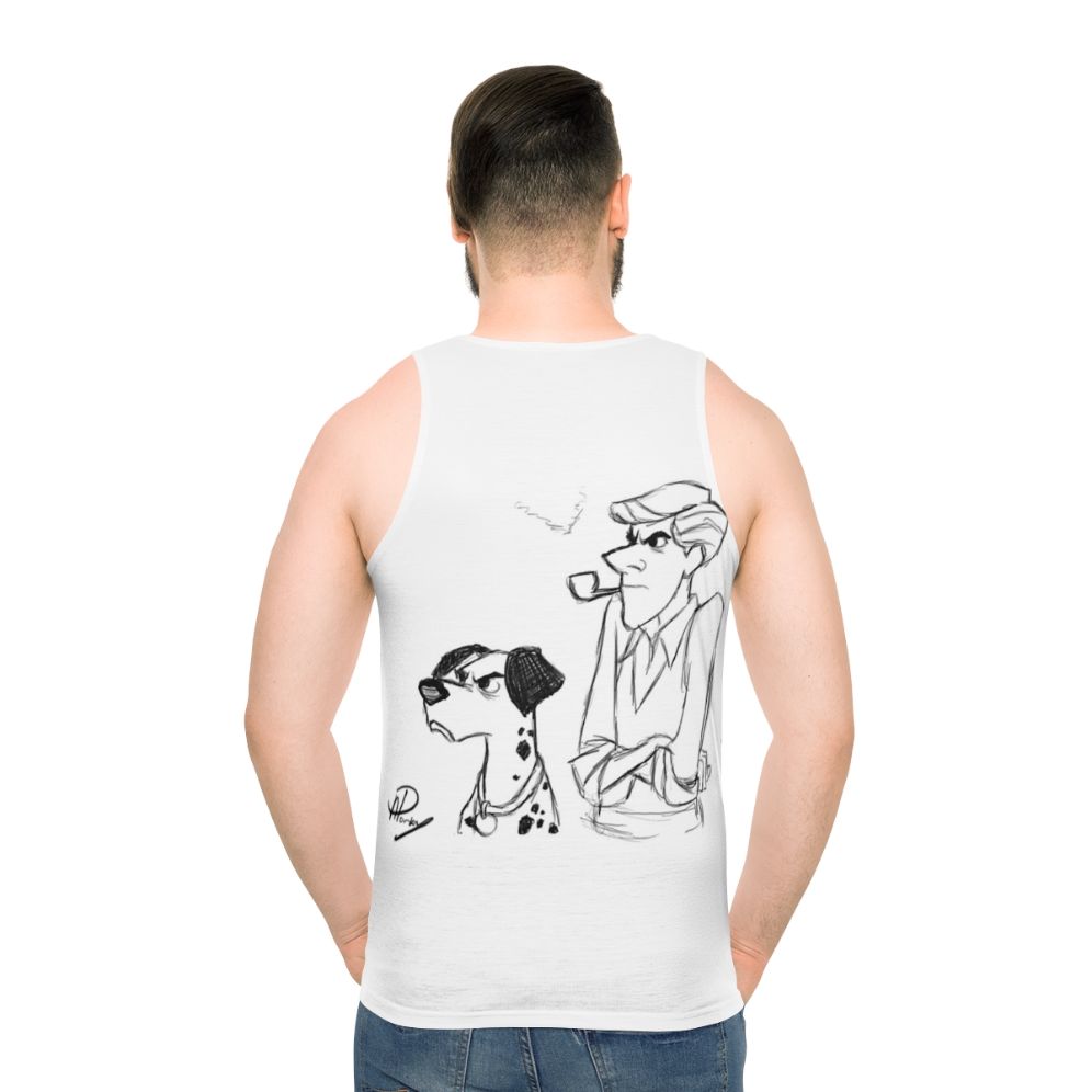 Dalmatian sketch unisex tank top