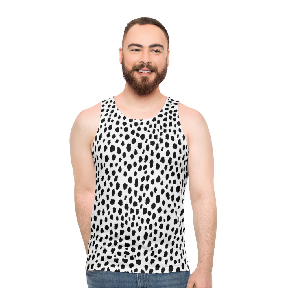 Dalmatian Spots Black White Unisex Tank Top