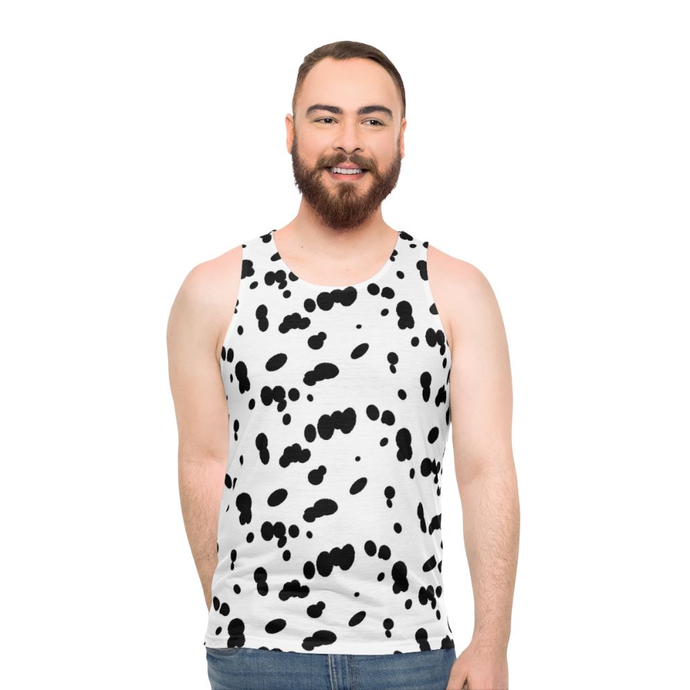 Dalmatian spots dog fur pattern unisex tank top