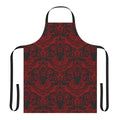 Damask-patterned apron with satanic and occult symbols like the Baphomet goat and Leviathan cross