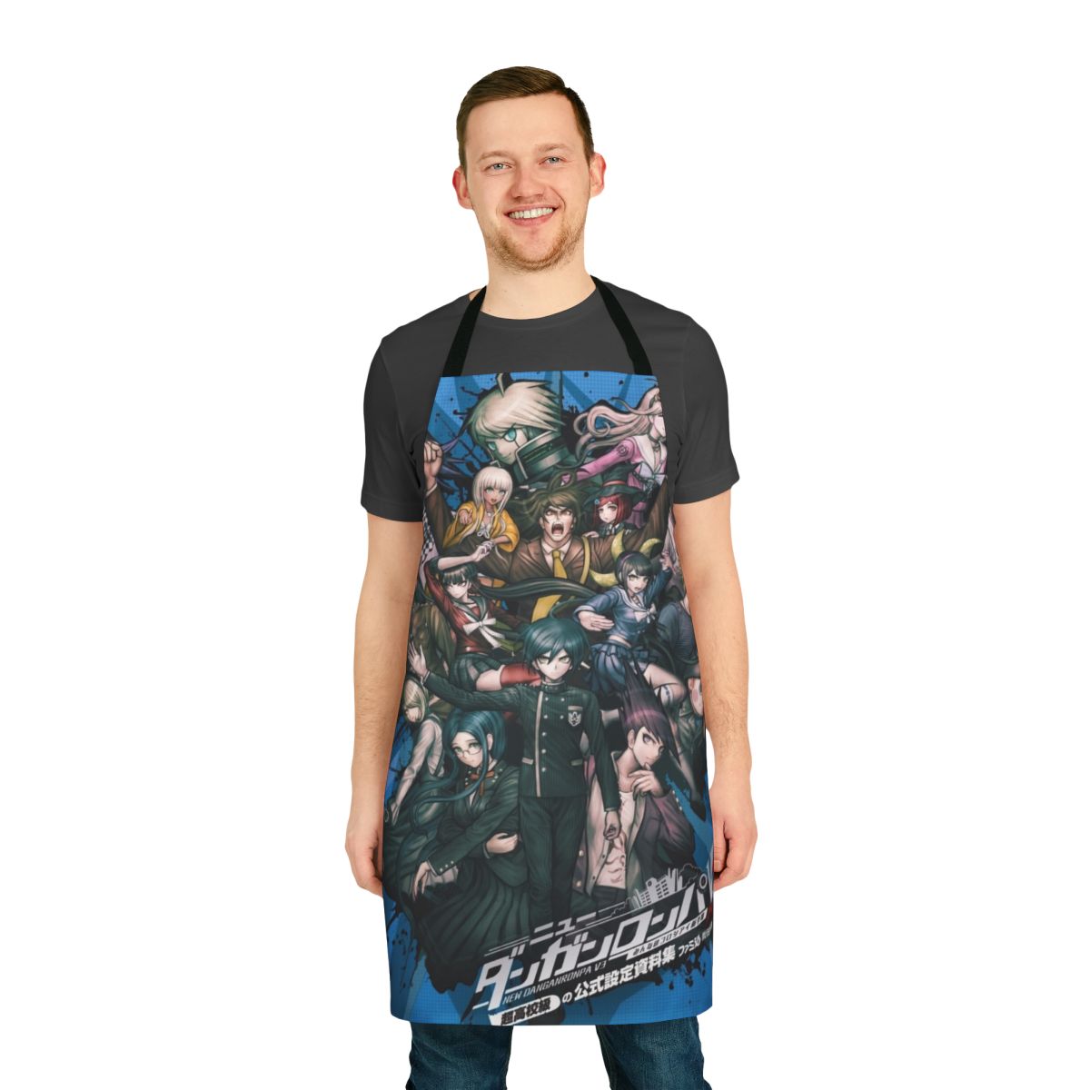 Danganronpa V3 Killing Harmony inspired apron featuring Kokichi Ouma and Rantaro Amami