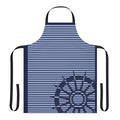 Danganronpa V3 inspired anime apron featuring Rantaro Amami character design in blue and navy colors