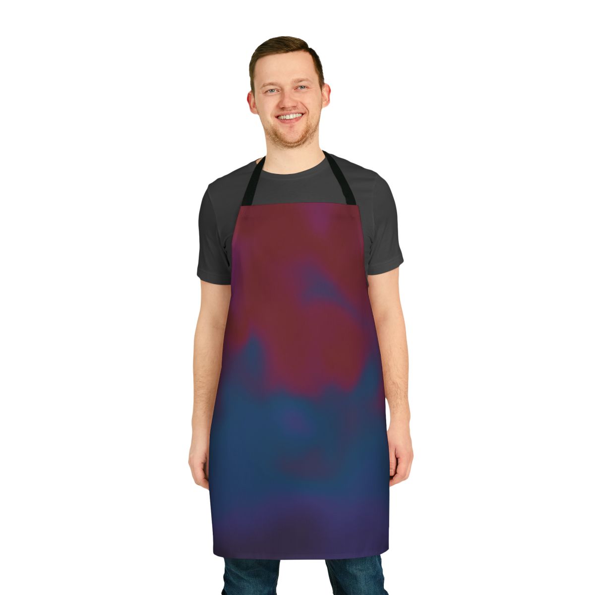 Dark apron featuring artwork inspired by Chris Martin and Coldplay's Music of the Spheres album