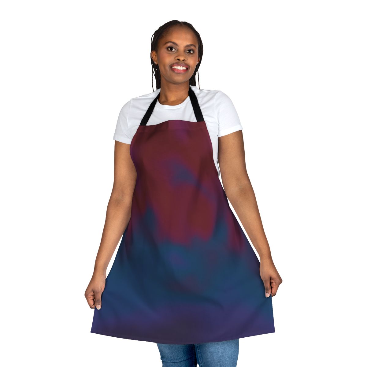 Dark apron featuring artwork inspired by Chris Martin and Coldplay's Music of the Spheres album