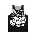 Dark and edgy cat skull unisex tank top