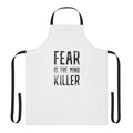 Dark apron featuring Dune-inspired design with "Fear is the Mind Killer" text.