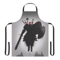 Dark fantasy-inspired apron with video game elements like the Sunbro symbol and Solaire of Astora