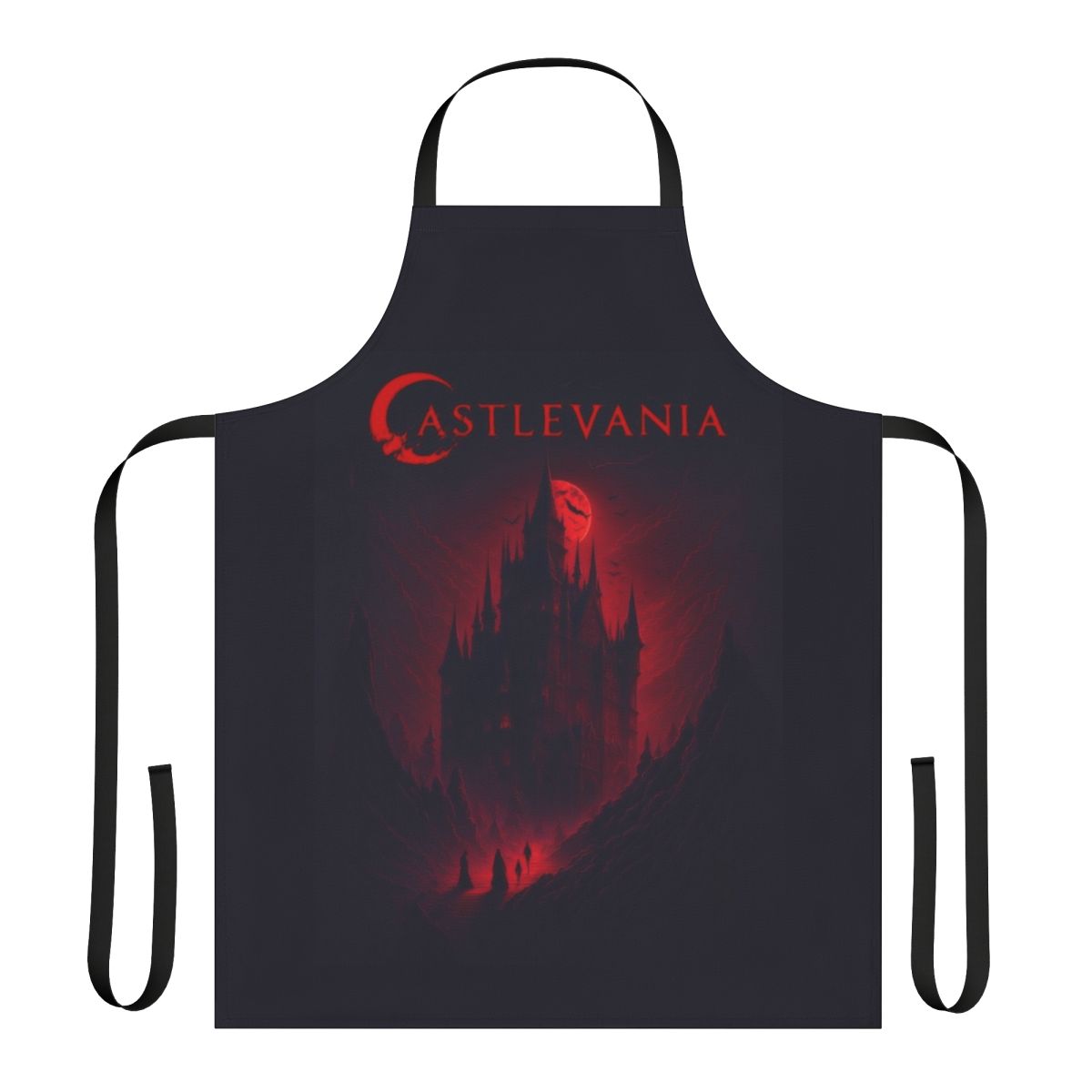 Dark fantasy Castlevania inspired apron featuring characters and imagery from the Netflix series