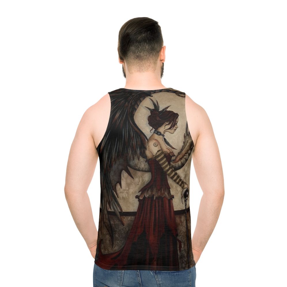 Dark fantasy dragon unisex tank top