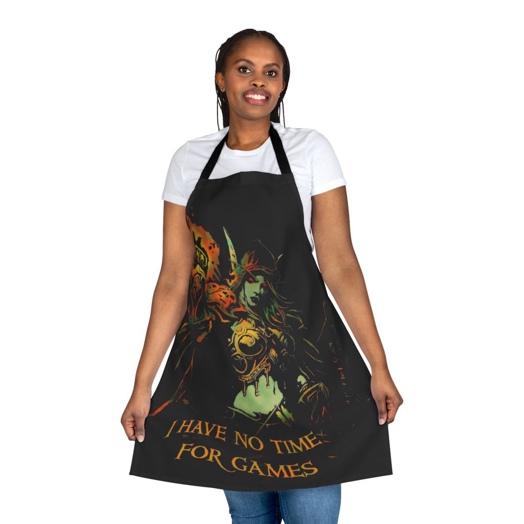 "Dark Fantasy Gaming Apron Featuring Sylvanas Windrunner from Hearthstone"