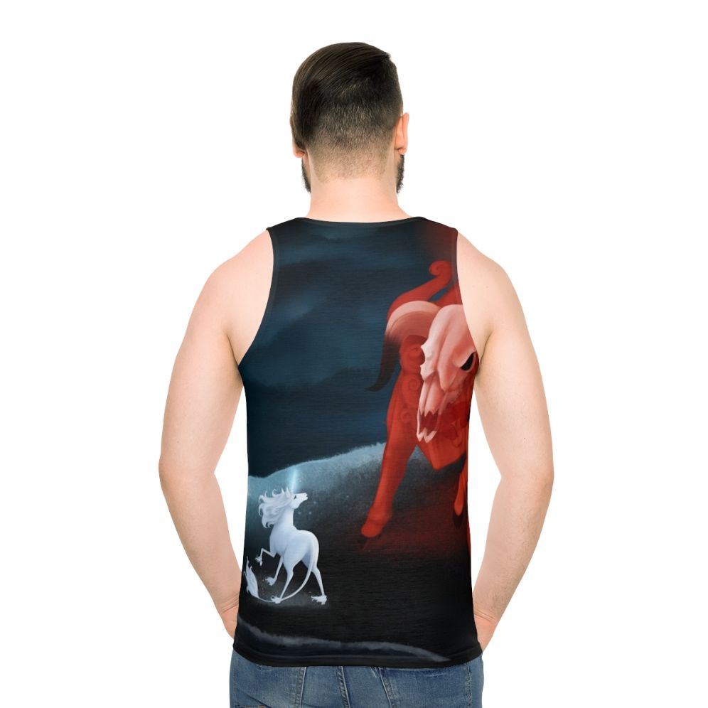 Dark fantasy last unicorn unisex tank top