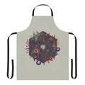 Dark fantasy occult apron featuring skull, arcane symbols, and gothic elements