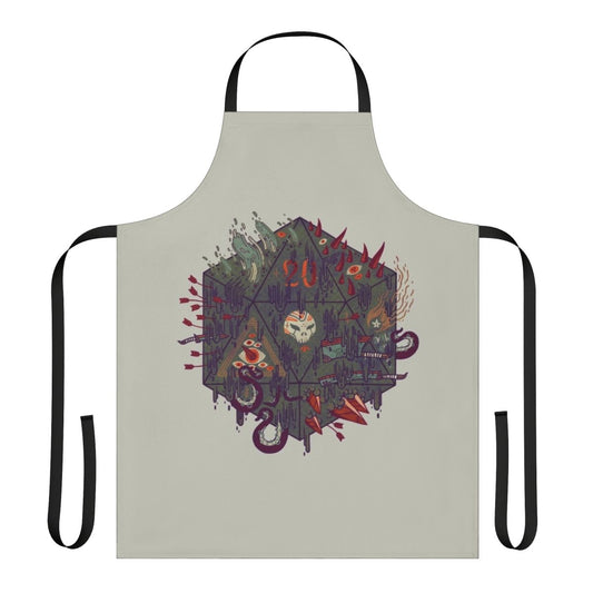 Dark fantasy occult apron featuring skull, arcane symbols, and gothic elements