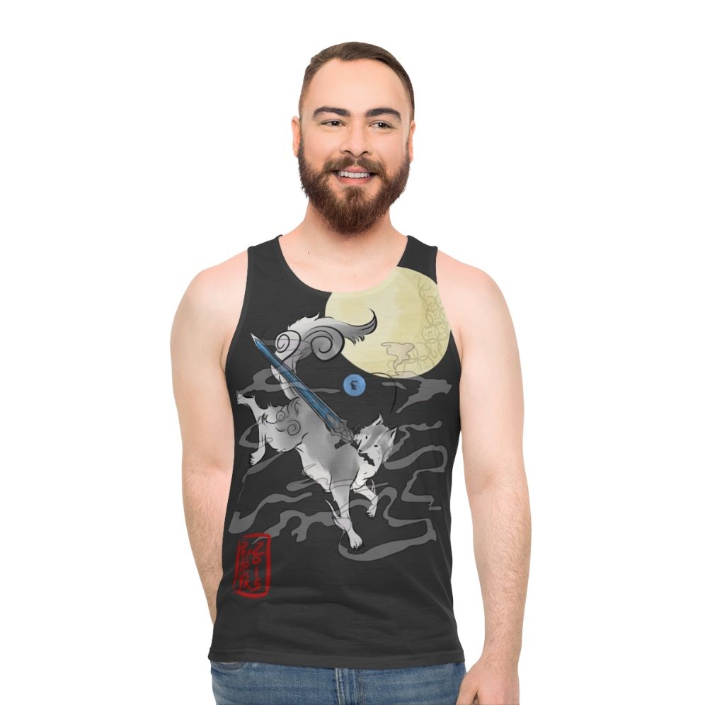 Dark fantasy Sif the Great Wolf unisex tank top
