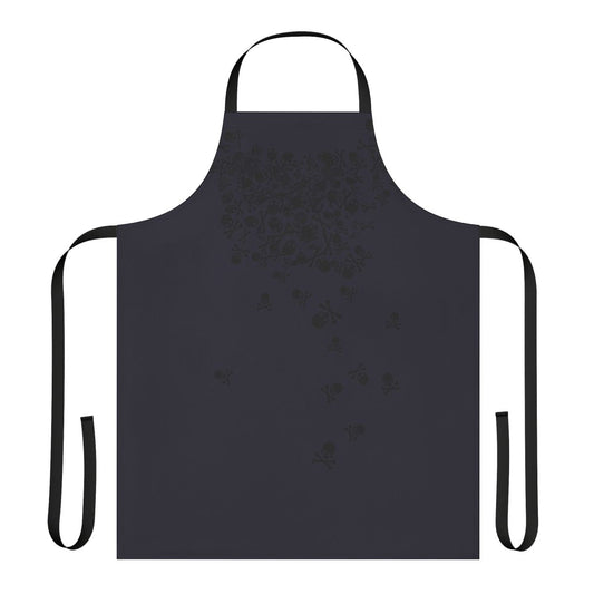 Dark fantasy skull pattern design on an apron