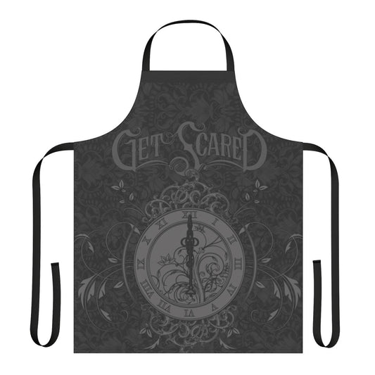 Dark floral apron featuring a demonic design, perfect for get scared band fans