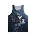 Dark floral unisex tank top