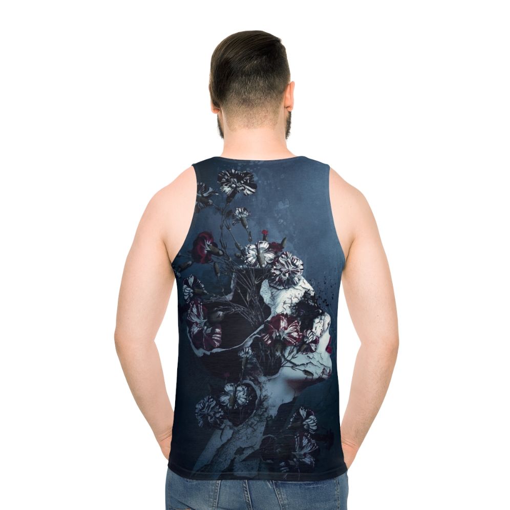Dark floral unisex tank top