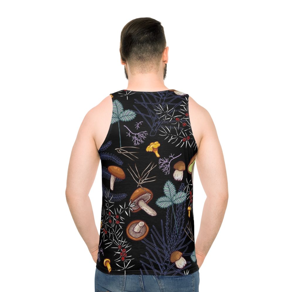 Dark forest mushrooms nature pattern unisex tank top