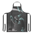 Dark apron with crows and gothic design for home cooking