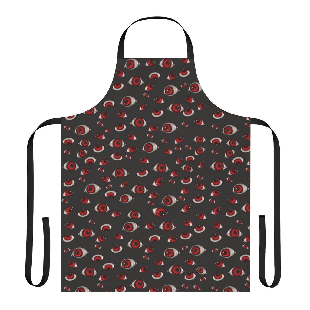 Dark apron with a creepy eyes pattern, inspired by the Hellsing anime series