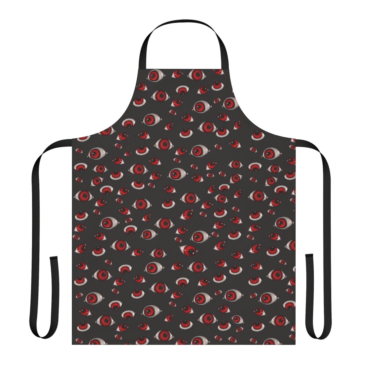 Dark apron with a creepy eyes pattern, inspired by the Hellsing anime series