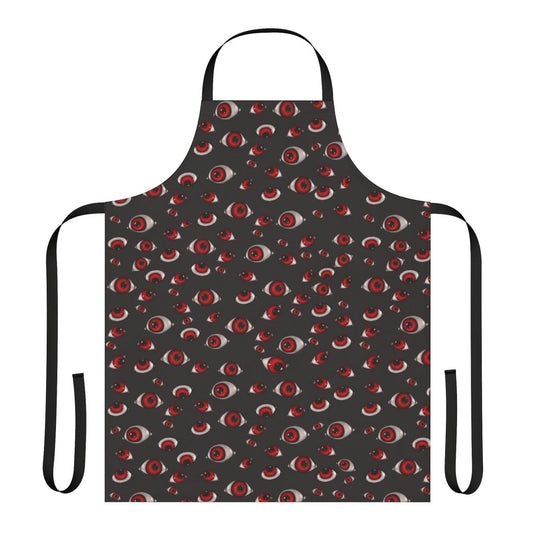 Dark apron with a creepy eyes pattern, inspired by the Hellsing anime series