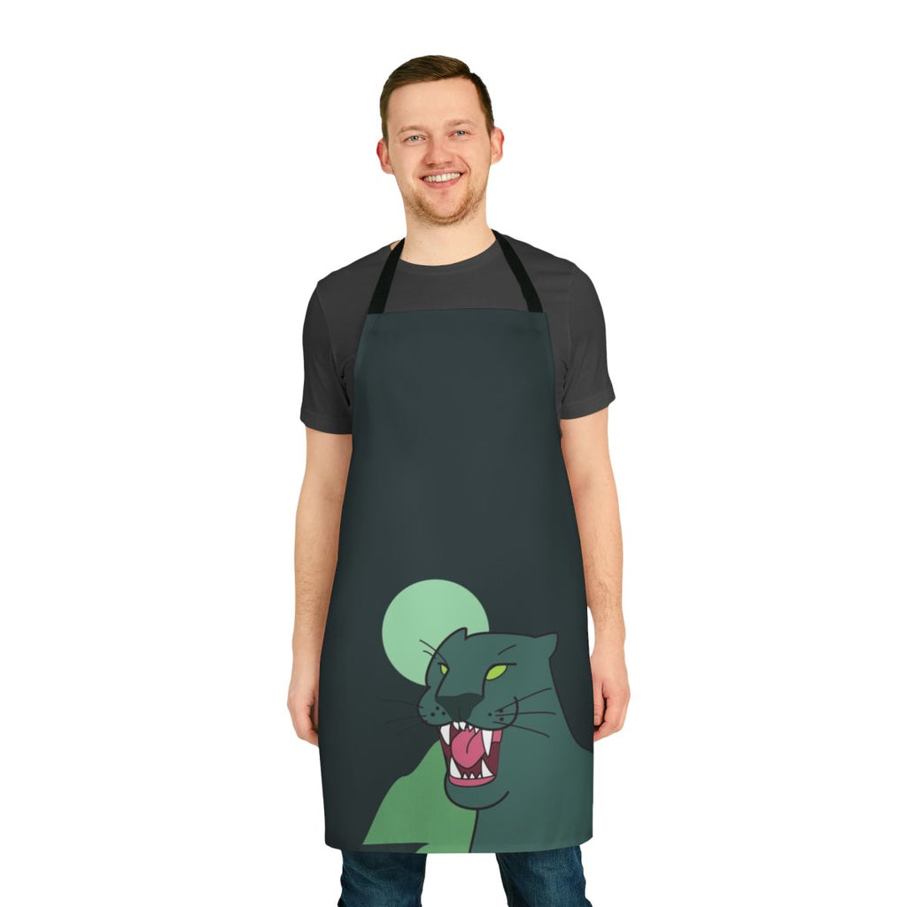 A dark green apron with Gravity Falls-inspired designs, perfect for cosplay or cooking.