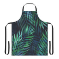 Dark green watercolor palm leaves pattern on an apron