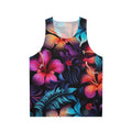 Dark Hawaiian pattern unisex tank top