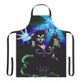 Dark Lyn inspired apron with villainous graphics and retro-style design