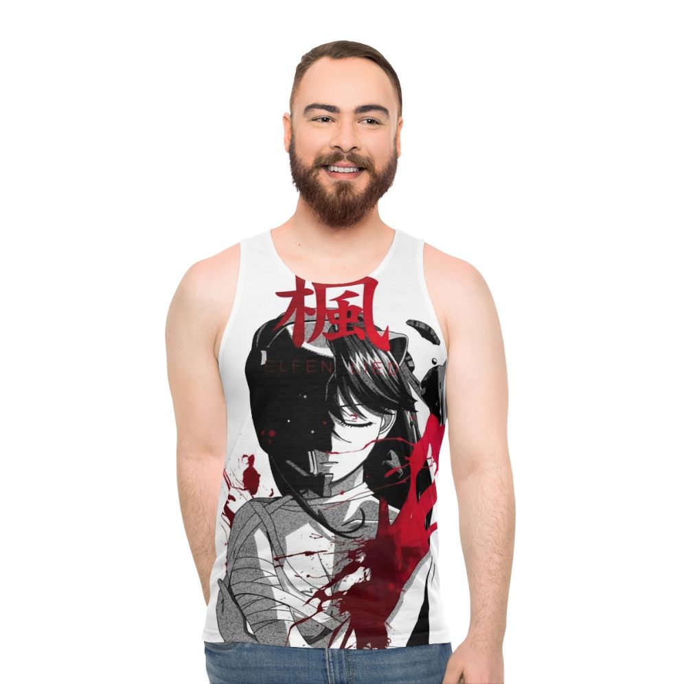 Dark monochrome anime manga elfen lied tragedy unisex tank top