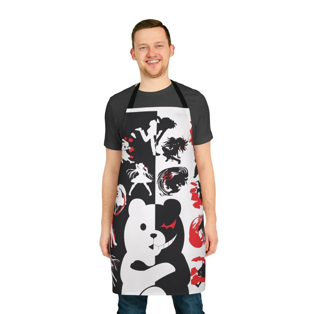 Dark-themed Monokuma apron with "Despair" design, perfect for Danganronpa enthusiasts