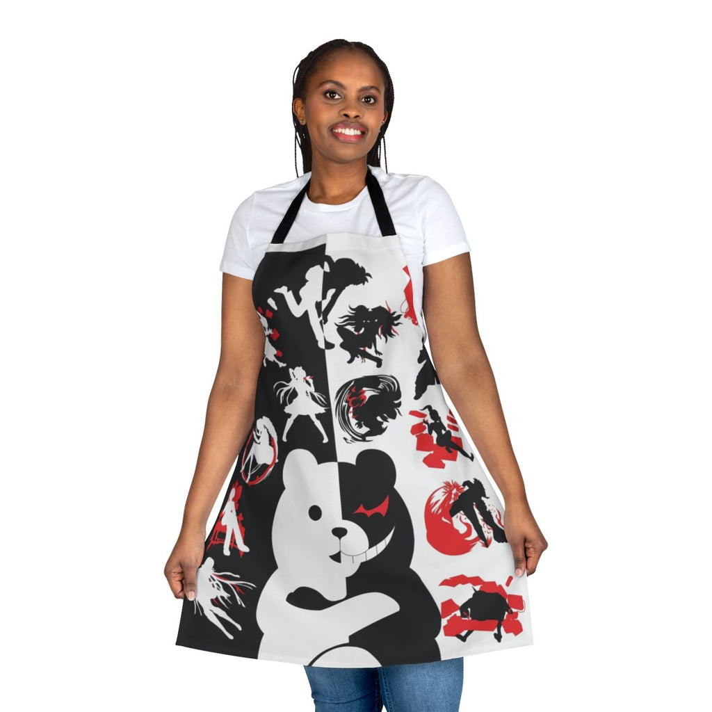 Dark-themed Monokuma apron with "Despair" design, perfect for Danganronpa enthusiasts