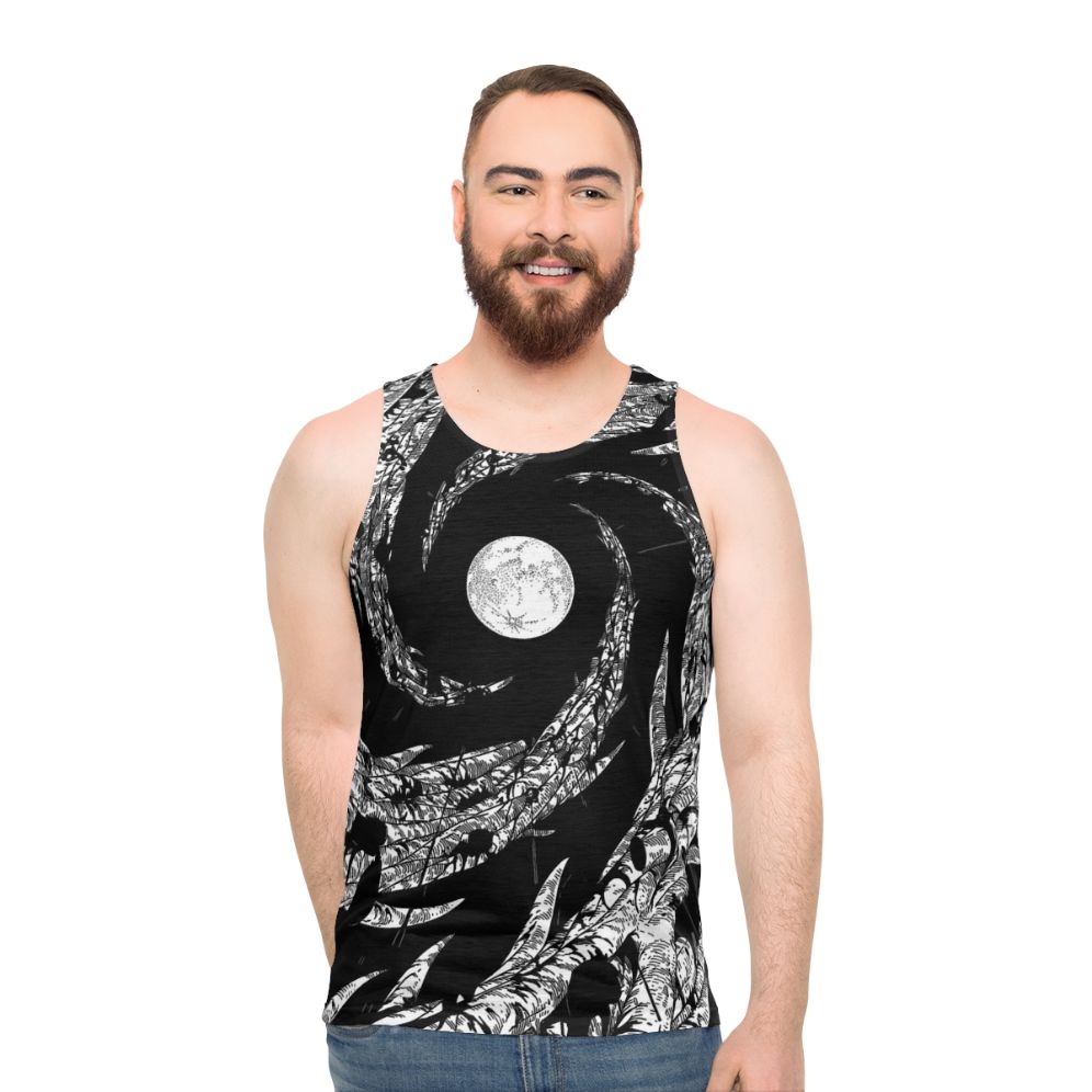 Dark moon and nature unisex tank top