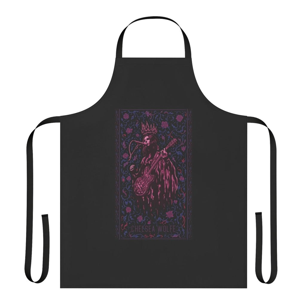 "Chelsea Wolfe-inspired dark music tribute apron with gothic style design"