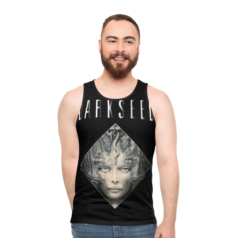 Dark Seed Unisex Tank Top for Retro Gaming Fans