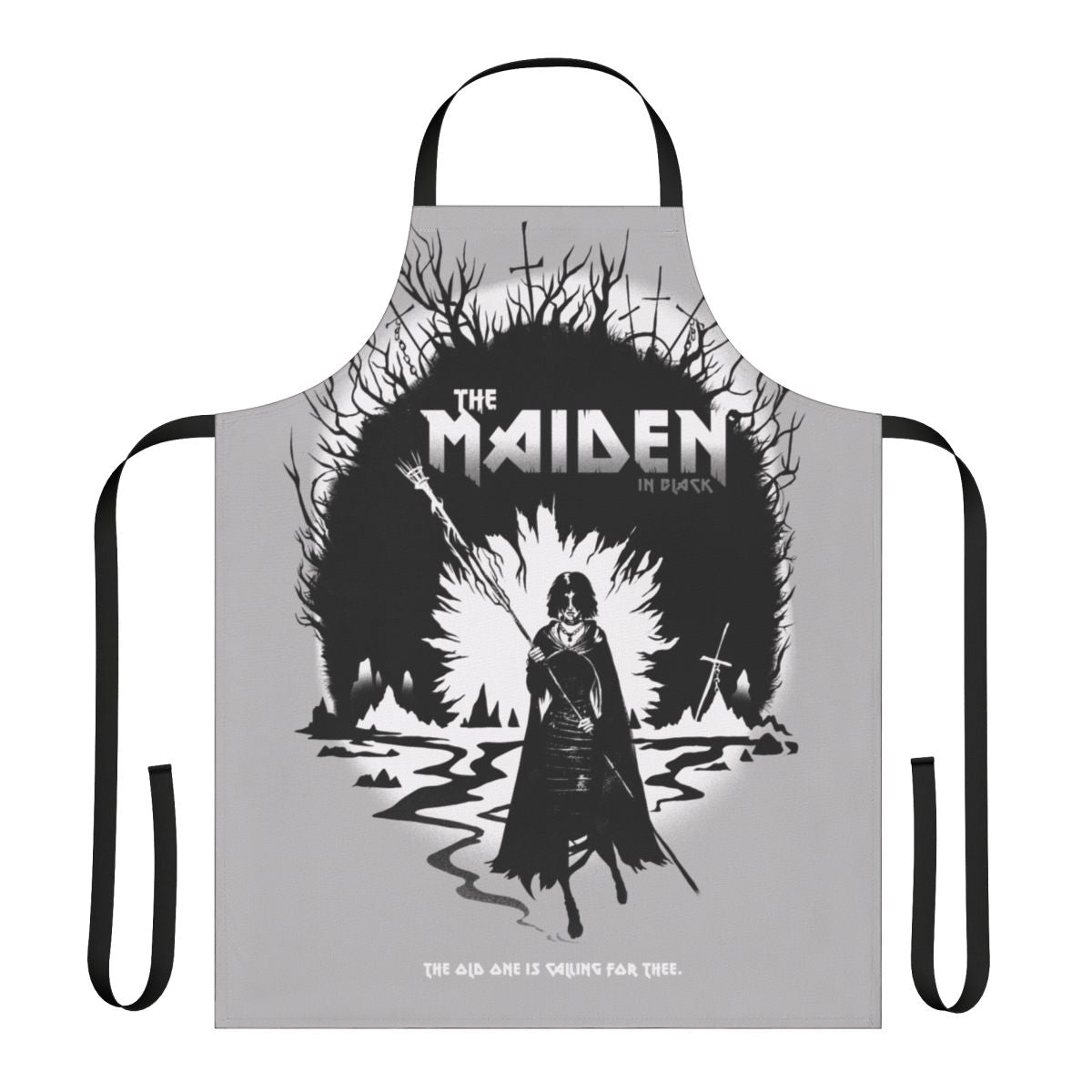 Dark Souls inspired black apron with gothic design