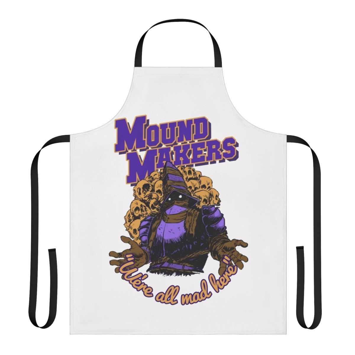 "Dark Souls inspired Mound Makers Covenant apron with gaming and RPG design"