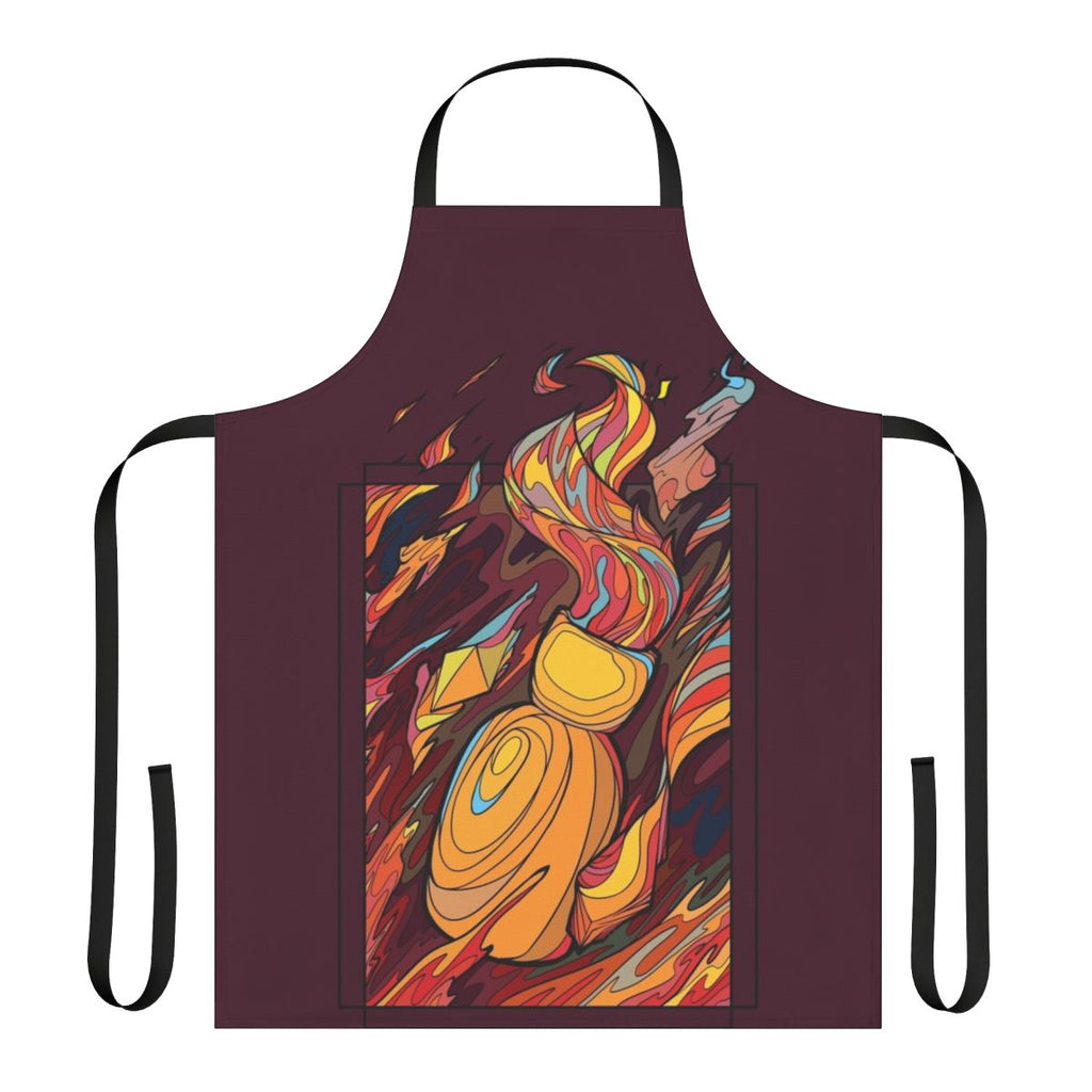 A stained glass-inspired apron featuring the ember of the bonfire from the Dark Souls video game series.