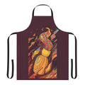 A stained glass-inspired apron featuring the ember of the bonfire from the Dark Souls video game series.