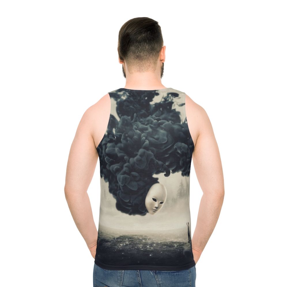 Dark surrealism unisex tank top with selfie design
