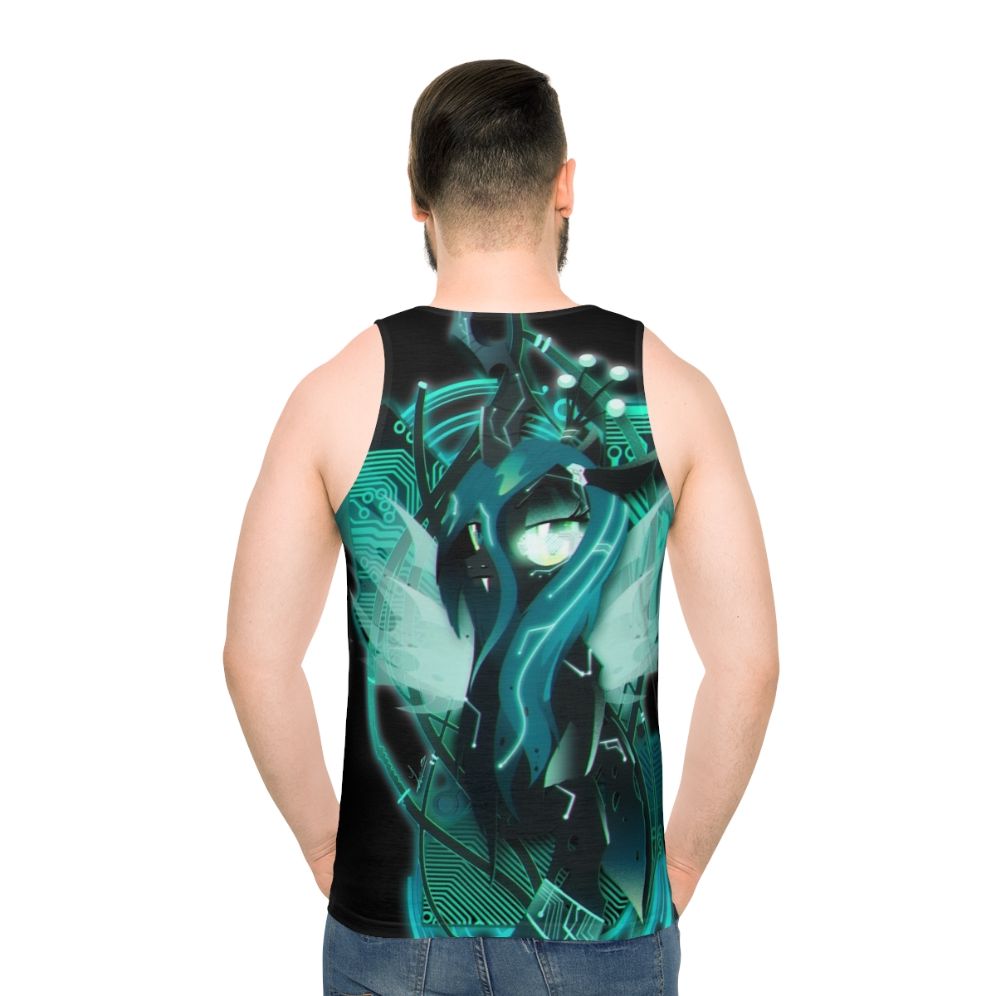 Dark synthwave cyberpunk Queen Chrysalis unisex tank top