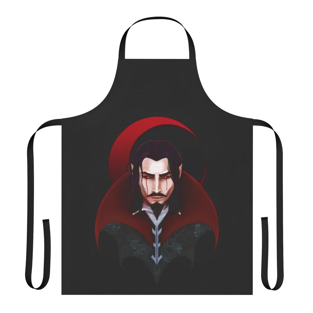 Dark gothic-style apron featuring Dracula, Vlad Tepes, and Castlevania night creatures