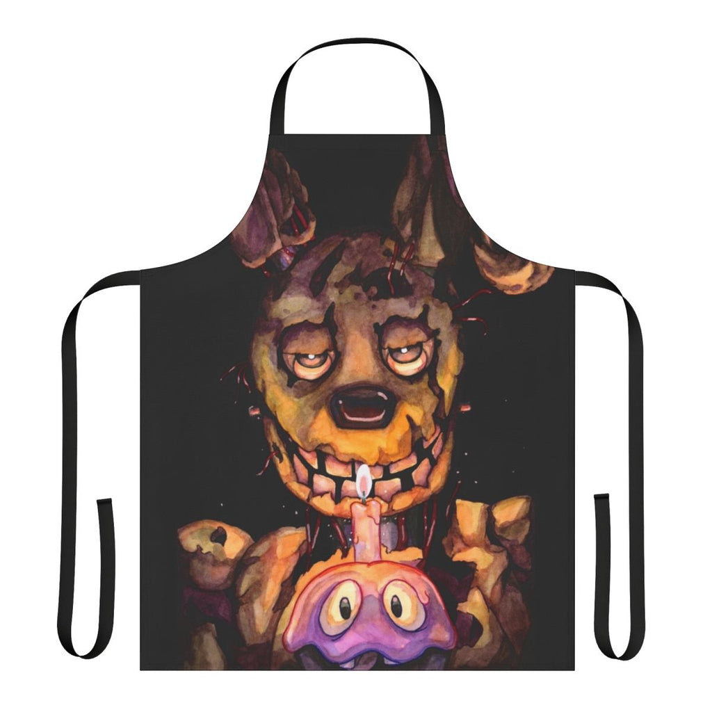 Dark, watercolor-style fan art apron inspired by the Five Nights at Freddy's horror video game series